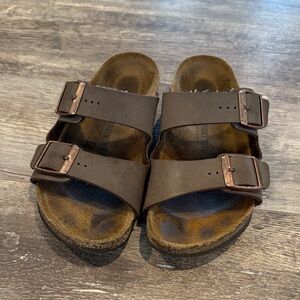Birkenstock Dark Brown Double Strap Sandals. Size 34.